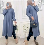 DASTER GAMIS LENGAN PANJANG GAMIS KNIT HORNET MIDI JUMBO BISA COD