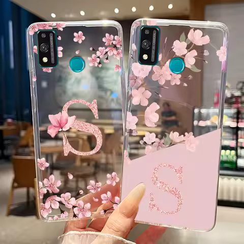 Phone Case For Huawei Honor 9X Lite Case Pretty Flower Letter Transparent Slim Soft Silicon Couple C