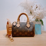 LOUIS VUITTON 路易威登小型迷你兩用肩帶包包NANO SPEEDY MONOGRAM CANVAS