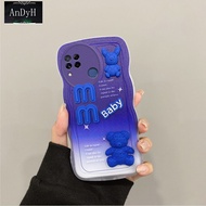 For OPPO Realme C15 C12 C25 C25S Narzo 20 30A 50A Phone Case 3D Letter Bear Cute Cartoon Design Came