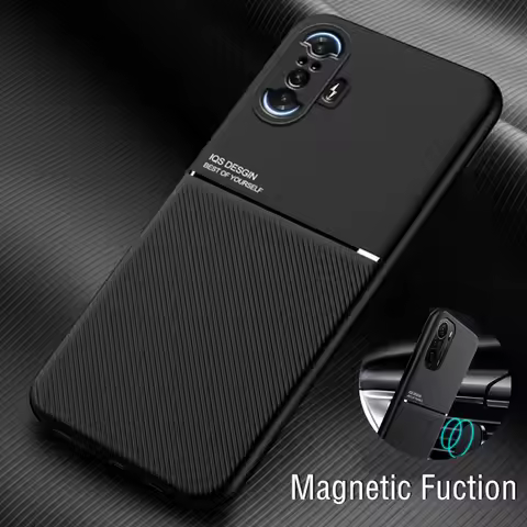 Luxury Leather Phone Case For Xiaomi Mi Poco F3 F3 GT Magnetic Plate Car Holder Back Cover For Mi Po