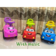 4 Wheels Ride On Toy Car With Music, kids Push Car, Baby Push car, Push Baby Car with Music, Kereta 