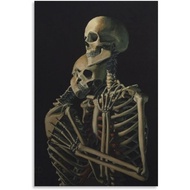 Skeleton Couple Hugging Canvas Wall Art Skeleton Canvas Painting Skull Canvas Printsurreal Can Canva