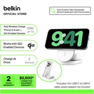 Belkin WIZ028qc BoostCharge 2in1 Magnetic Foldable Wireless Charger with Qi2 15W (iphone,qi2 devices