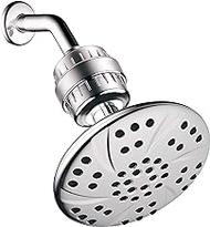 AquaDance Chrome Large 6 inch High Pressure Rainfall Head in Premium Finish Plus HotelSpa Universal Filter with 3 Stage Cartridge. Upgrade Your Bathroom and Enjoy Clean Shower Water