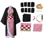 Anime Kamado Nezuko Cosplay Anime Demon Slayer Nezuko Cosplay Costume Kimono Haori Wig Suit Women Me