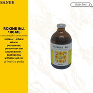 ROXINE INJ 100 ml sanbe antibiotik injeksi berspektrum luas yang mengandung Enrofloxacin