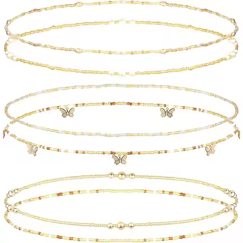 6Pcs Waist Beads For Women African Waist Beads Belly Chain Beads Waist Elastic Bead Summer Body Chai