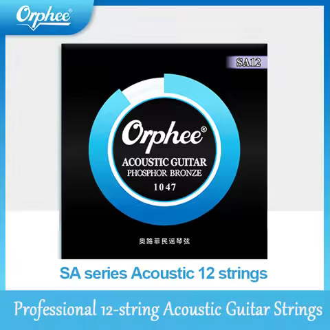 Orphee SA12 12-string Acoustic Guitar Strings in Phosphor Bronze Professional 12 String Folk Guitar 