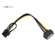 15Pin SATA Male to 8Pin(6+2) PCI-E Power Supply Cable SATA Cable 15-Pin to 8 Pin Cable 18AWG Wire fo