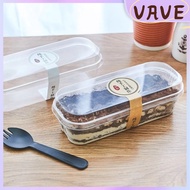 50Pcs Cake Container Plastic Rectangle Long Cake Box 300ml Fruit Cheesekut Mousse Pudding Tiramisu B