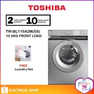 Toshiba 7.5KG Front Load Washer TW-BL85A2M(SS) / TW-BL85A2M(WK) / 10.5KGTW-BL115A2M(SS) (FREE Laundr