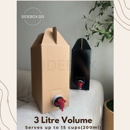 3L Disposable Beverage Dispenser Cardboard Container Box with thermal bag for hot and cold drinks, t