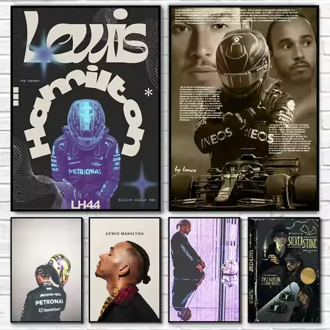 F1 ChampionLegendary Racing Character L-Lewis Hamilton Poster Self-adhesive Art Waterproof Paper Sti