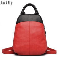 Ladies Anti-Theft Backpack Retro Large Capacity Leather Backpack for Women Teenage School Bags Ladies Travel Shoulder Bag Brown One