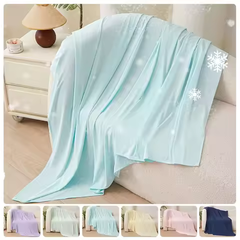 Summer Ice Silk Cooling Blanket Lightweight Breathable Multi-functional Cooling Bed Blanket Multiple