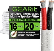GearIT 16/2 Marine Wire (20 Feet) 16AWG Gauge - Tinned OFC Copper/Marine Grade Speaker Cable/Duplex 