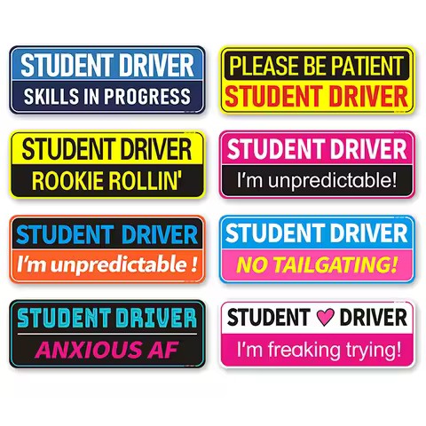 Magnets Decal Stickers Internship Magnetic New Driver Sign Learner Plates For Car Reflective Removab