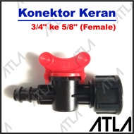 3/ 4" 25 mm Female Threaded Tap Connector to 16 mm 5/8 ICS048 Hose