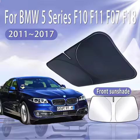 For BMW 5 Series F10 F11 F07 F18 2011~2017 Foldable Car Sun Visor Front Windshield Sunshade Heat Ins