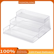 Clear Acrylic Riser  3 Tier Display Stand Rounded Edge for Bathroom