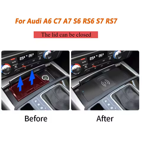 Car Wireless Charger For Audi A6 C7 A7 S6 RS6 S7 RS7 Fast Charging Station Pad Phone Holder Mount Pl