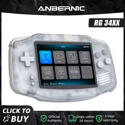 Anbernic NEW RG34XX Retro Game Console With 64G TF Card Portable Gaming Console 3.4 Inch IPS Screen 