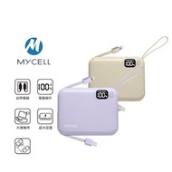全新 保固一年【Mycell】Mini Air 20W 10000mAh自帶線行動電源(台灣製/特斯拉電芯)｜