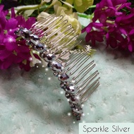 Crystal Hair Fringe Comb 20 Teeth Metal Side Comb Hair Clip Sikat Sanggul Sepit Rambut Manik Kristal
