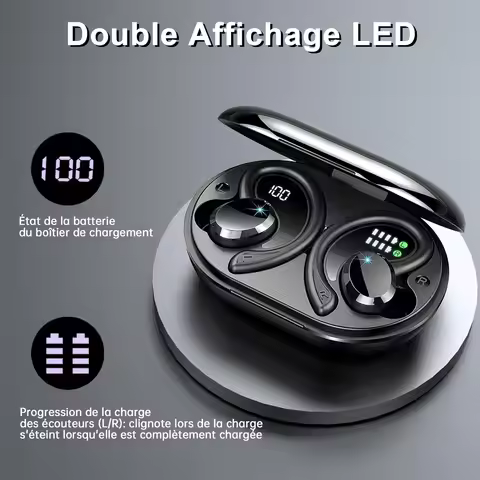 Q38 Wireless Earbuds Bluetooth 5.3 Headphones, 48H Battery Life EarHooks, Sport Running Audífonos wi
