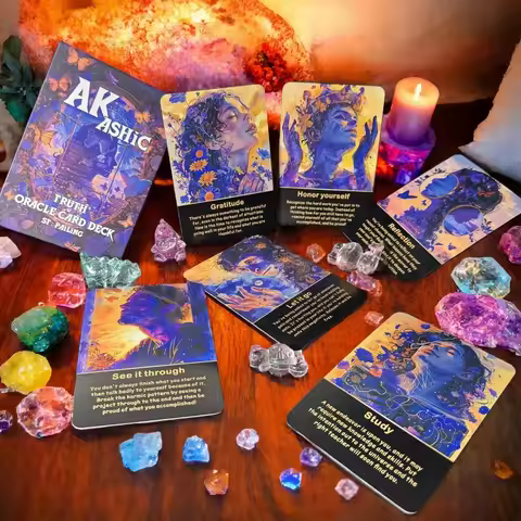 Akashic Oracle Cards, 75 Energy Healing Oracle Cards for Beginners, Advanced Readers, Reveal Soul Pu