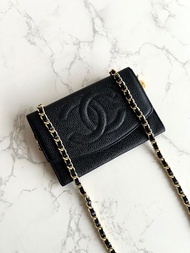 絕版古董包 Chanel黑色魚子醬中古包 斜背包 單肩包 側背包 二手