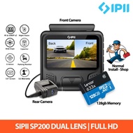 SIPII SP200 Dual Channel Premium Dashcam Front & Rear Dash Camera 1080p Full HD & 4K Video Quality