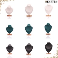 BEBETEB Jewelry Storage Rack, Suede  Necklace Display Rack,  Show Wooden Display Model Necklace