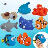CEASI Marine Animal Ornaments, Soft Rubber Water Spraying Baby Bath Toys, Cute Squeeze Sounding Dive
