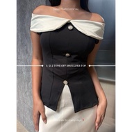 1 / 21 2 Tone Off Shoulder Top | Daybydate | Off Shoulder Top Off Shoulder Sabrina Top Off Shoulder 