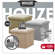 [HOUZE] Foldable Fabric Ottoman/Storage Stool 3 Colors 30cm - Organizer | Container | Seats | Bench | Chairs | Sofa