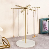 Iron Earrings Wooden Jewelry Rack Necklace Rack Rotating Gold Hook Key Bracelet Storage Rack 48 16WB