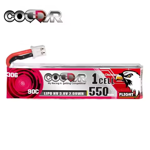 CODDAR 1S HV 3.8V 550MAH 90C Lipo Battery Cabled PH2.0 High Current Discharge Connector For FPV RC T