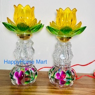 Flower altar lamp Crystal glass cup 26cm high altar light