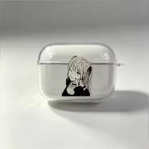 Japan Misa D-Death N-Note Minimalist Girl Earphones Case For AirPods 1 2 3 4 Pro / Pro2 Pro3 Transpa