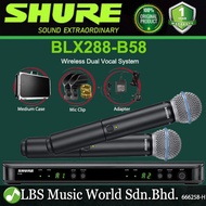 Shure BLX288-B58 Wireless Dual Vocal System with Two Beta 58A Handheld Microphone Transmitter (BLX28