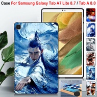 For Samsung Galaxy Tab A7 Lite 8.7 inch SM-T225 T220 T225N Fashion NEZHA Anime Pattern Tablet Cover 