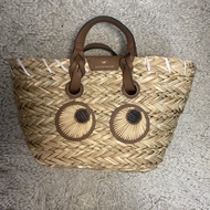 Anya Hindmarch Small Paper Eyes raffia weave Basket Bag Loewe