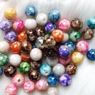 ลูกปัดลายหินอ่อน ขนาด 8 mm สำหรับงานDIT ทำสายคล้องแมส สร้อยข้อมือ สร้อยคอ อื่นๆ บรรจุถุงละ 30 ชิ้น ค