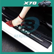 Proton X70 Door Step Sticker Protector Fit For X70 (2018 - 2023) Berjaya Auto Car Accessories