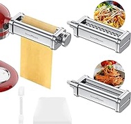 InnoMoon Pasta Maker Attachment for KitchenAid Mixer 3 Set Include Pasta Sheet Roller, Spaghetti, Fettuccine Cutters Pasta attachment Stainless Steel Accessories for KitchenAid by