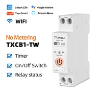 63A TUYA WIFI Smart Switch 1P Circuit Breaker Energy Meter KWh Power Metering Timer Relay MCB Remote