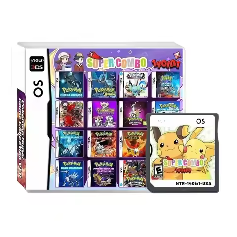 NDS Video Game Cartridge Pokémon 140-in-1 Super Combo V1.0 Retro English Games Children's Gift