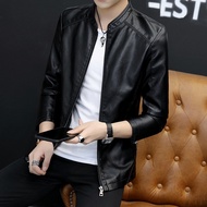 Jaket Kulit Motosikal Lelaki Musim Gugur Gaya Korea Baru Slim Fit Belia Bergaya Kot Jaket Kulit Saiz